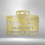 Grandpas Pickup Truck Personalized Name Text Steel SignCustomly Gifts