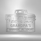 Grandpas Pickup Truck Personalized Name Text Steel SignCustomly Gifts