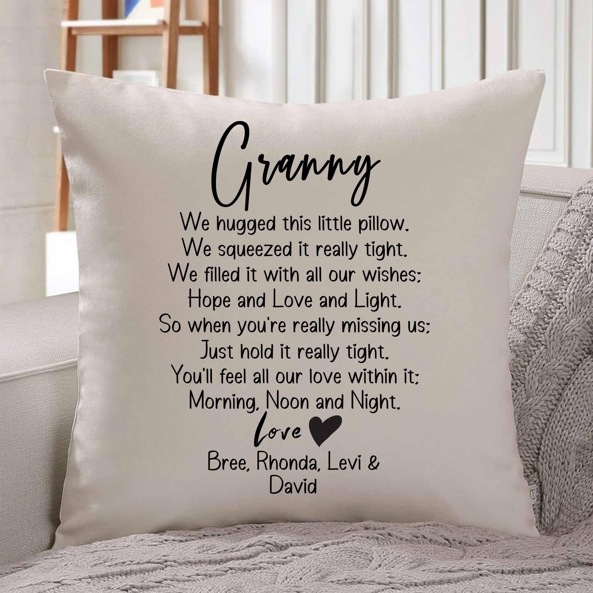 Granny We Hugged This Little Pillow Poem v2 Personalized Throw PillowCustomly Gifts