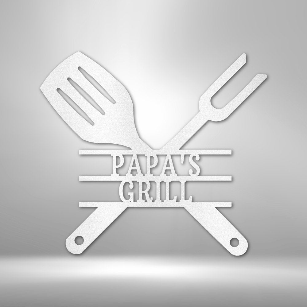 Grilling Utensils Personalized Name Text Steel SignCustomly Gifts