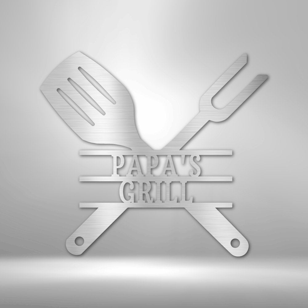 Grilling Utensils Personalized Name Text Steel SignCustomly Gifts