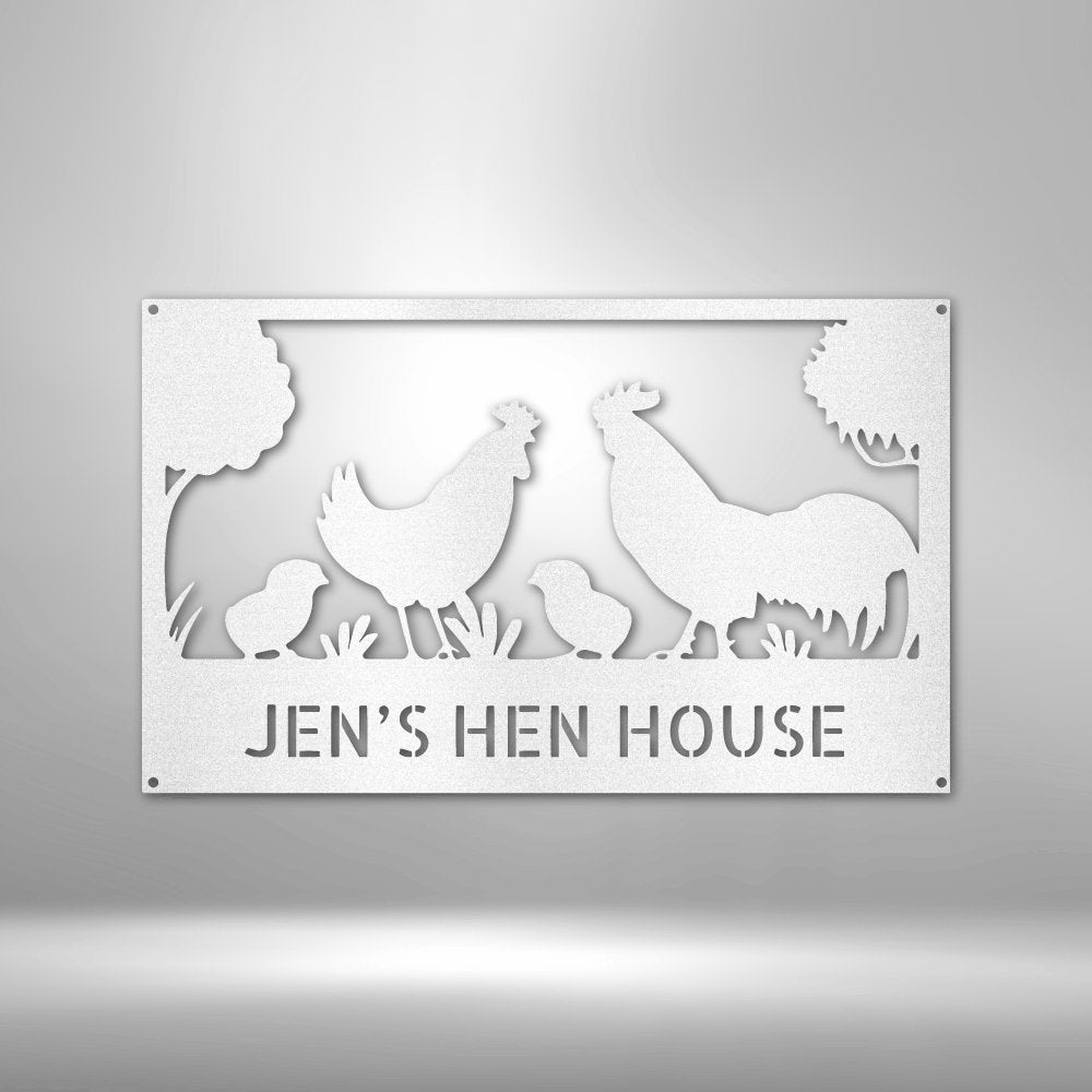 Hen House Personalized Name Text Steel SignCustomly Gifts