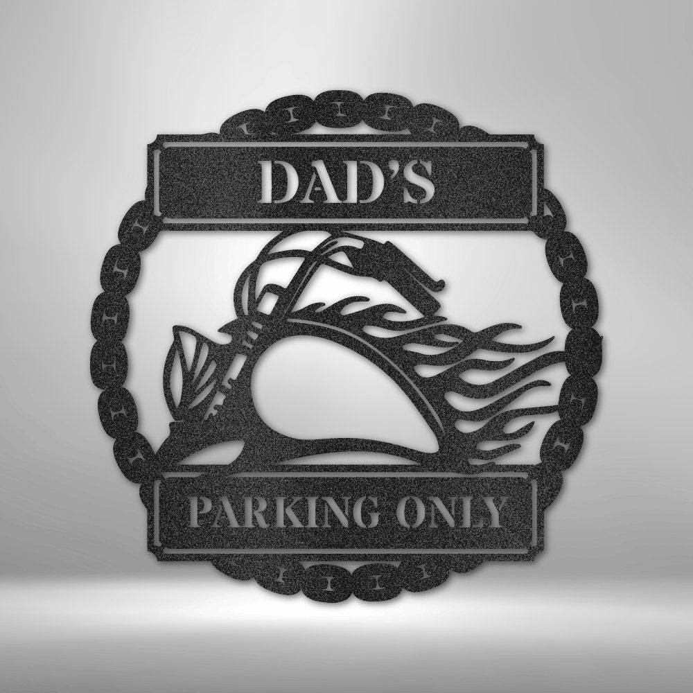 Hog Parking Plaque Personalized Name Text Steel SignCustomly Gifts