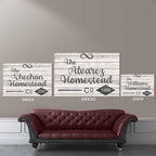 Homestead Co Infinity Light Wood Black Cast Iron Cut Metal Effect Personalized CanvasCustomly Gifts