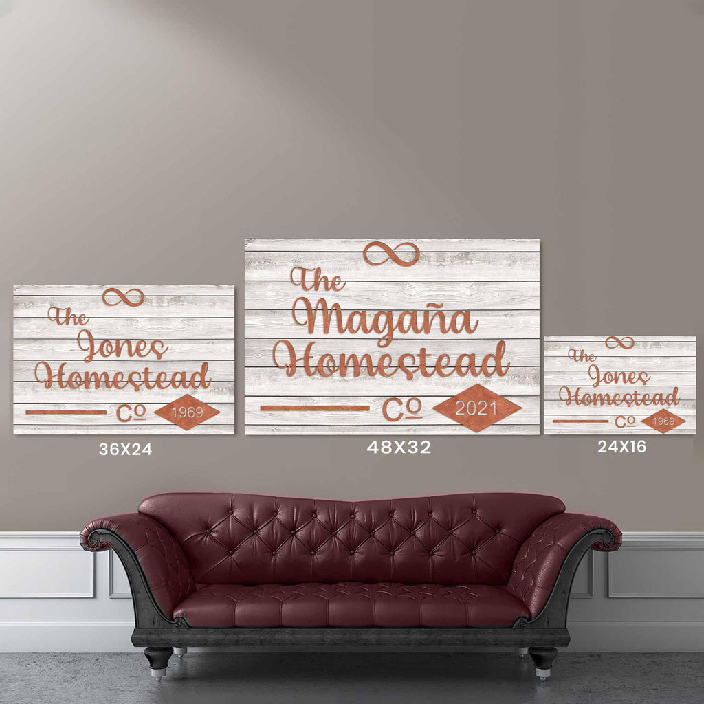 Homestead Co Infinity Light Wood Burnt Copper Cut Metal Effect Personalized CanvasCustomly Gifts