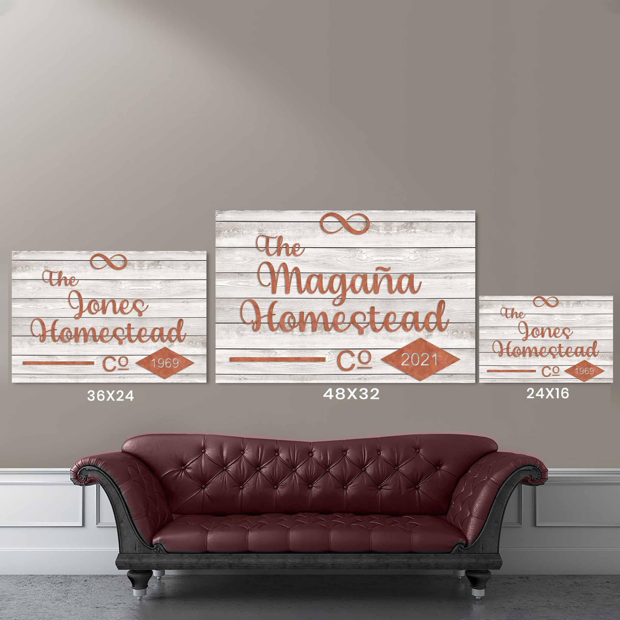 Homestead Co Infinity Light Wood Burnt Copper Cut Metal Effect Personalized CanvasCustomly Gifts