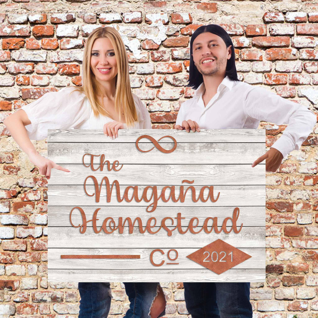 Homestead Co Infinity Light Wood Burnt Copper Cut Metal Effect Personalized CanvasCustomly Gifts