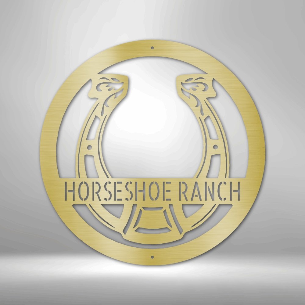 Horseshoe Personalized Name Text Steel SignCustomly Gifts