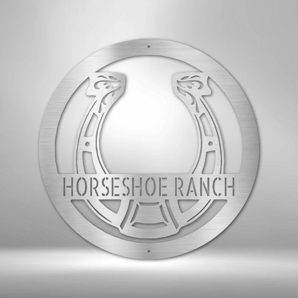 Horseshoe Personalized Name Text Steel SignCustomly Gifts