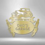 Hot Rod Mechanic Personalized Name Text Steel SignCustomly Gifts