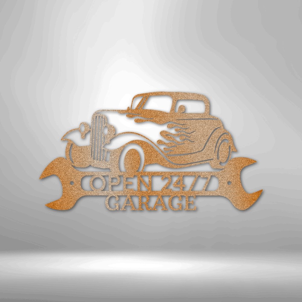 Hot Rod Shop Personalized Text Steel SignCustomly Gifts