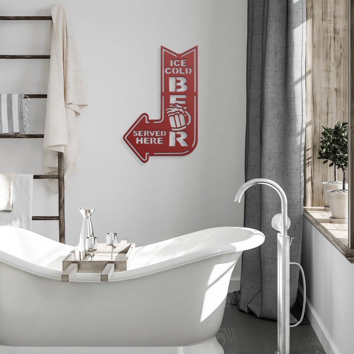 Ice Cold Beer Served Here Steel Metal Sign Wall ArtCustomly Gifts