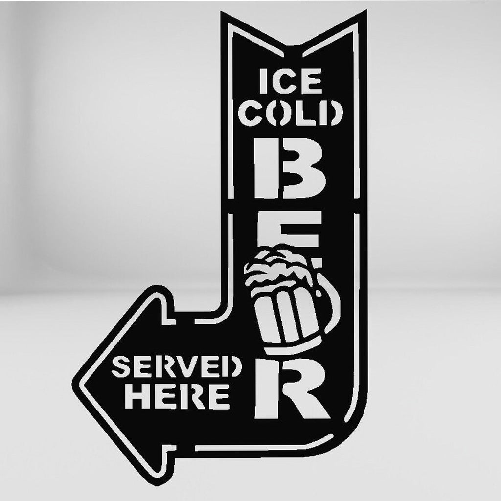 Ice Cold Beer Served Here Steel Metal Sign Wall ArtCustomly Gifts