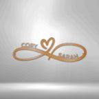 Infinity Couples Heart Personalized Names Steel SignCustomly Gifts