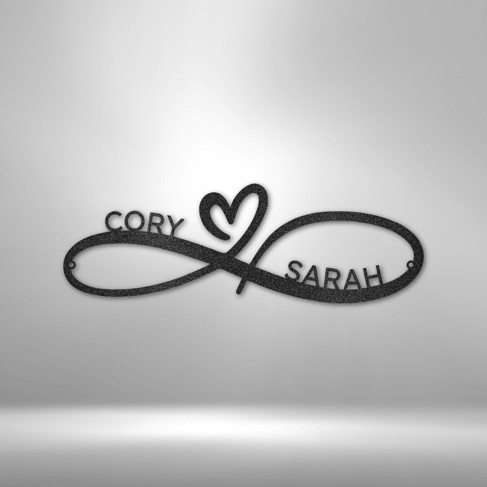 Infinity Couples Heart Personalized Names Steel SignCustomly Gifts