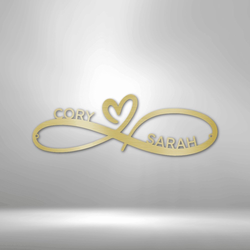 Infinity Couples Heart Personalized Names Steel SignCustomly Gifts