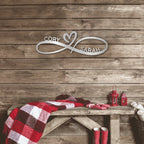 Infinity Couples Heart Personalized Names Steel SignCustomly Gifts