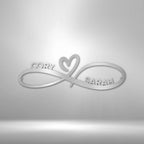 Infinity Couples Heart Personalized Names Steel SignCustomly Gifts
