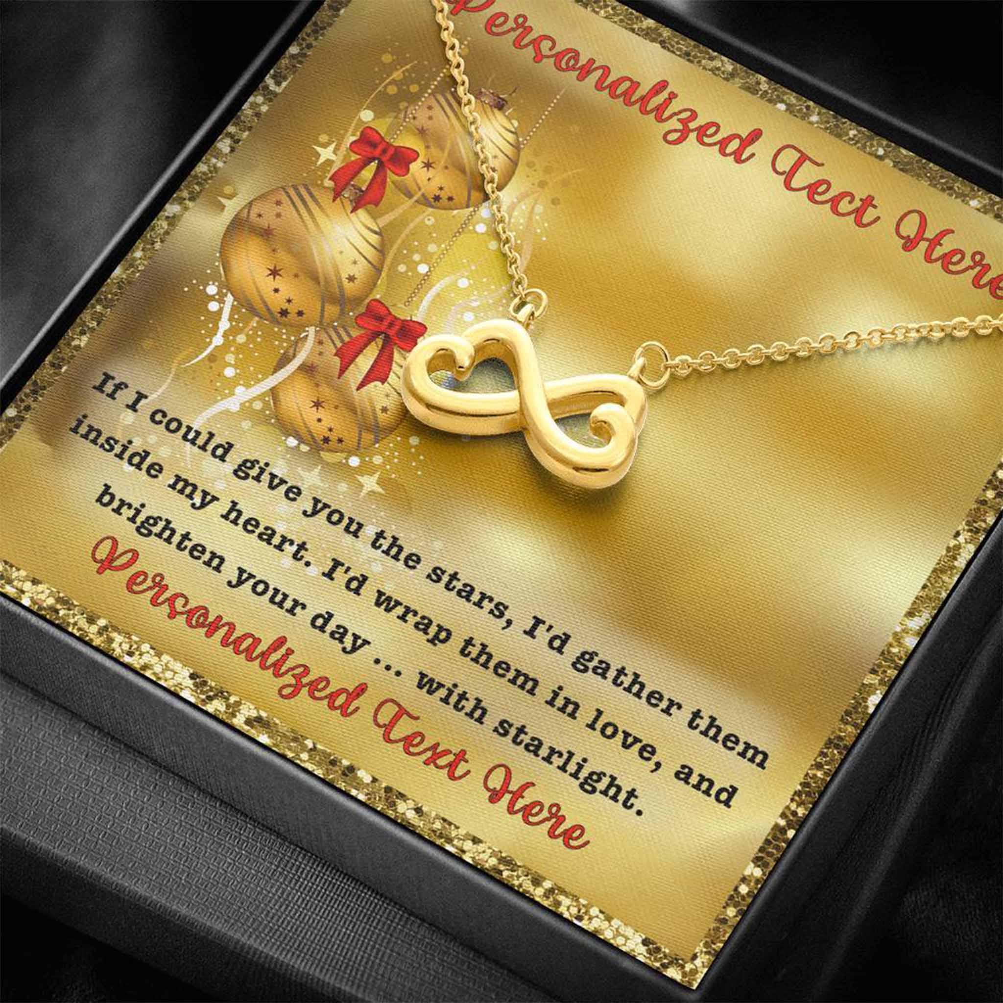 Infinity Hearts Necklace Christmas Give You The Stars Personalized Insert CardCustomly Gifts