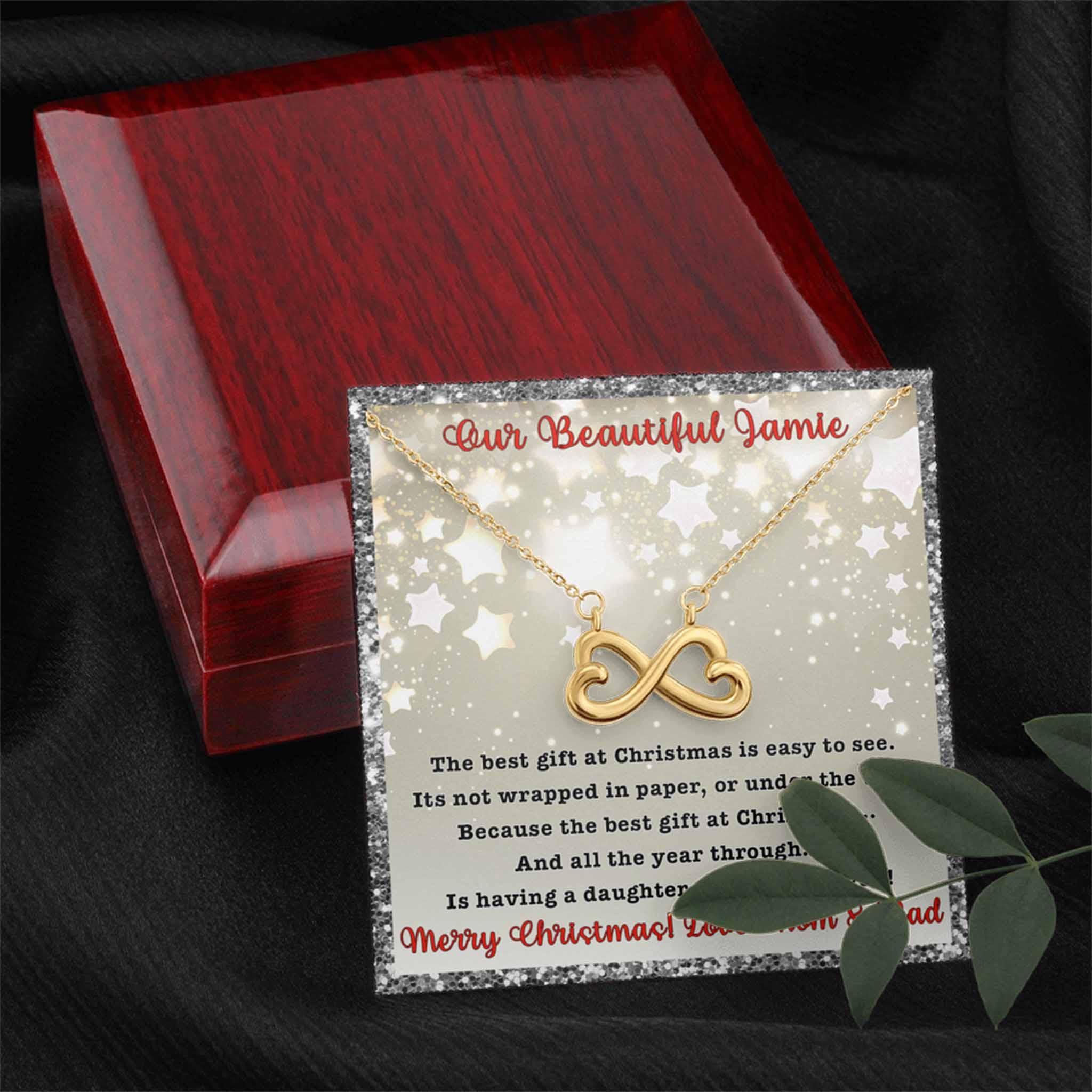 Infinity Hearts Necklace Daughter Best Gift At Christmas Personalized Insert CardCustomly Gifts