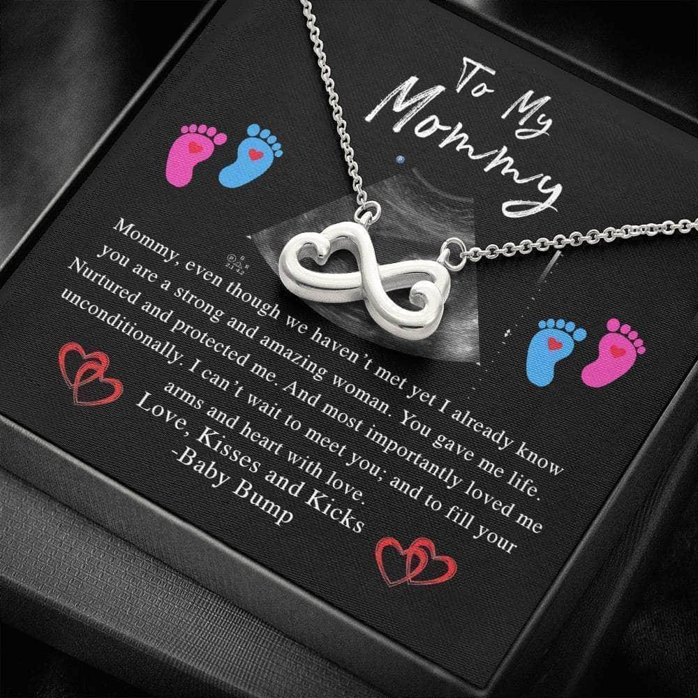 Infinity Hearts Necklace To My Mommy v1 Personalized Sonogram Image And From TextCustomly Gifts