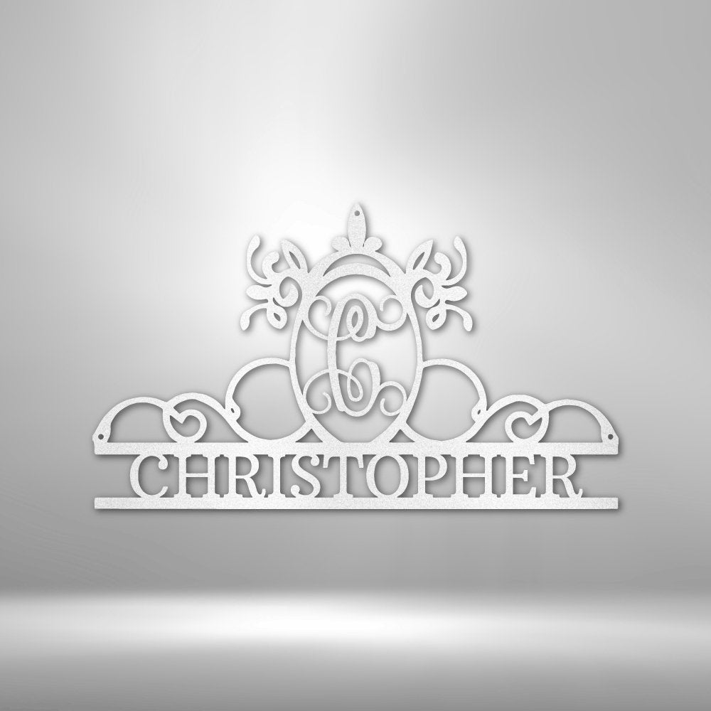 Initial and Name Monogram Personalized Steel SignCustomly Gifts