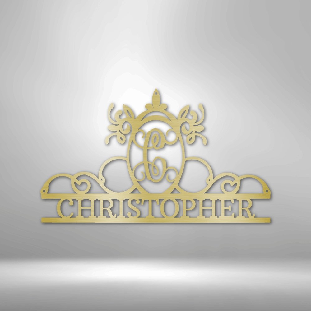 Initial and Name Monogram Personalized Steel SignCustomly Gifts