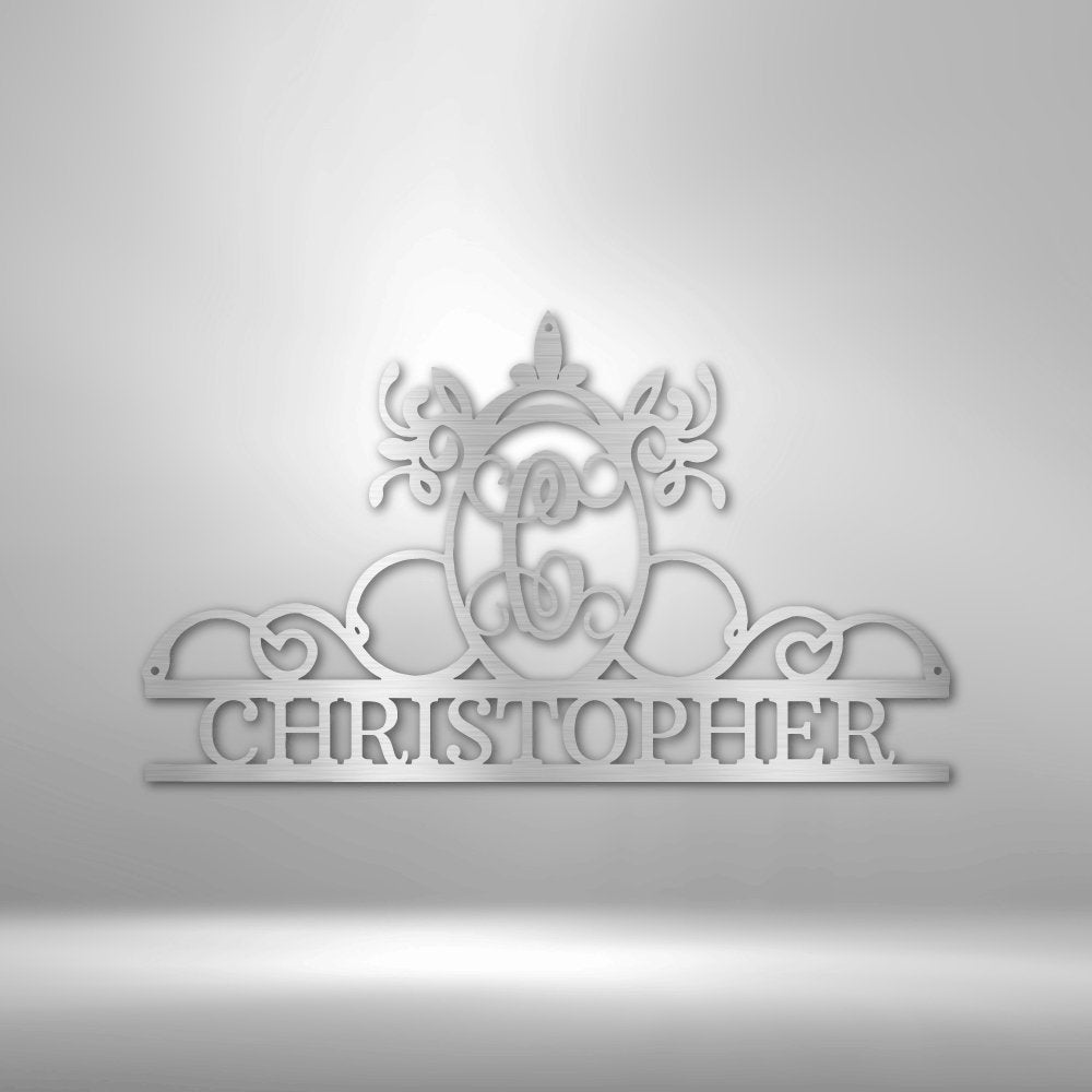Initial and Name Monogram Personalized Steel SignCustomly Gifts
