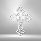 Initial Cross Personalized Monogram Steel SignCustomly Gifts