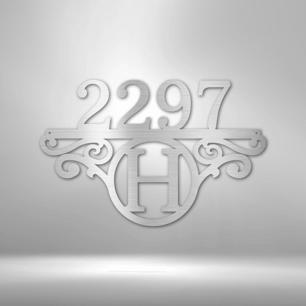 Initial Monogram Street Address Personalized Steel SignCustomly Gifts