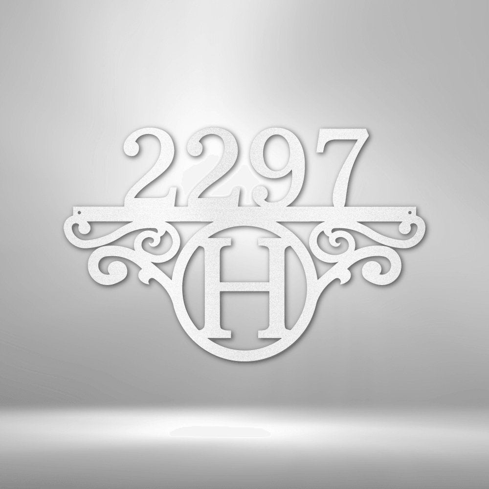 Initial Monogram Street Address Personalized Steel SignCustomly Gifts