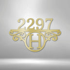 Initial Monogram Street Address Personalized Steel SignCustomly Gifts
