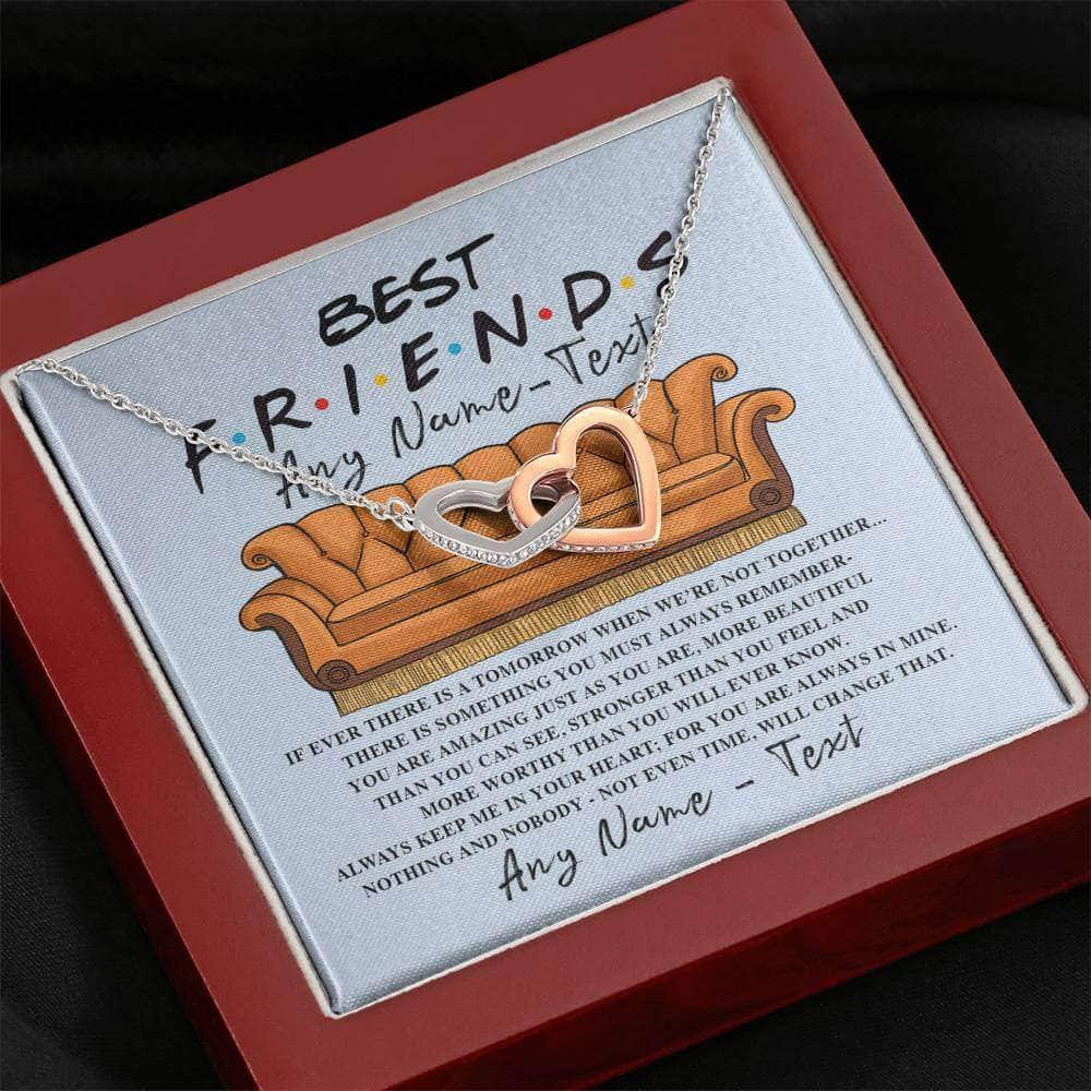 Interlocking Hearts Necklace Best Friends If Ever There Is a Tomorrow Personalized Insert CardCustomly Gifts