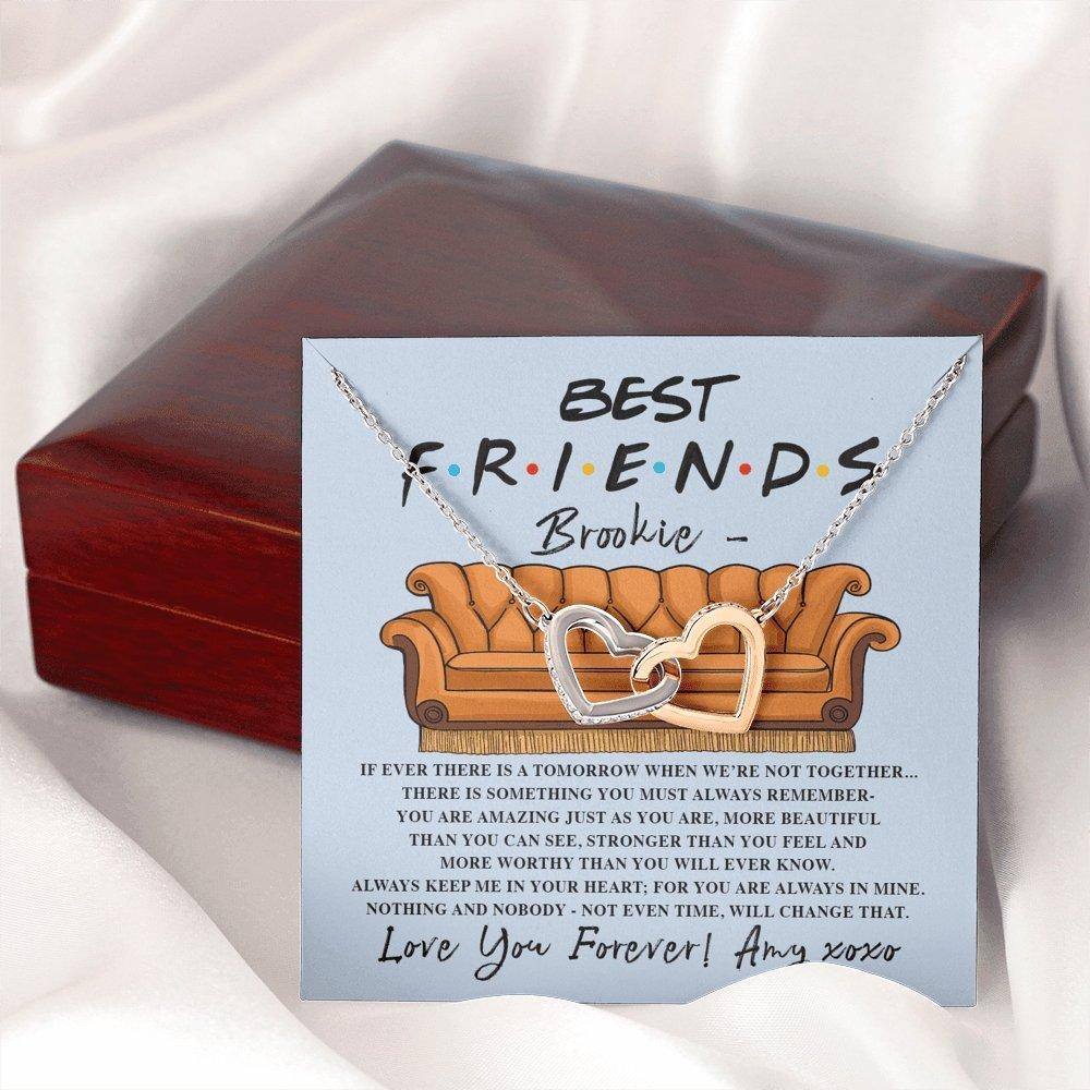 Interlocking Hearts Necklace Best Friends If Ever There Is a Tomorrow Personalized Insert CardCustomly Gifts