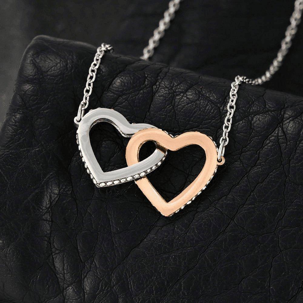 Interlocking Hearts Necklace Christmas Grandmother How Much We're Loved Personalized Insert CardCustomly Gifts