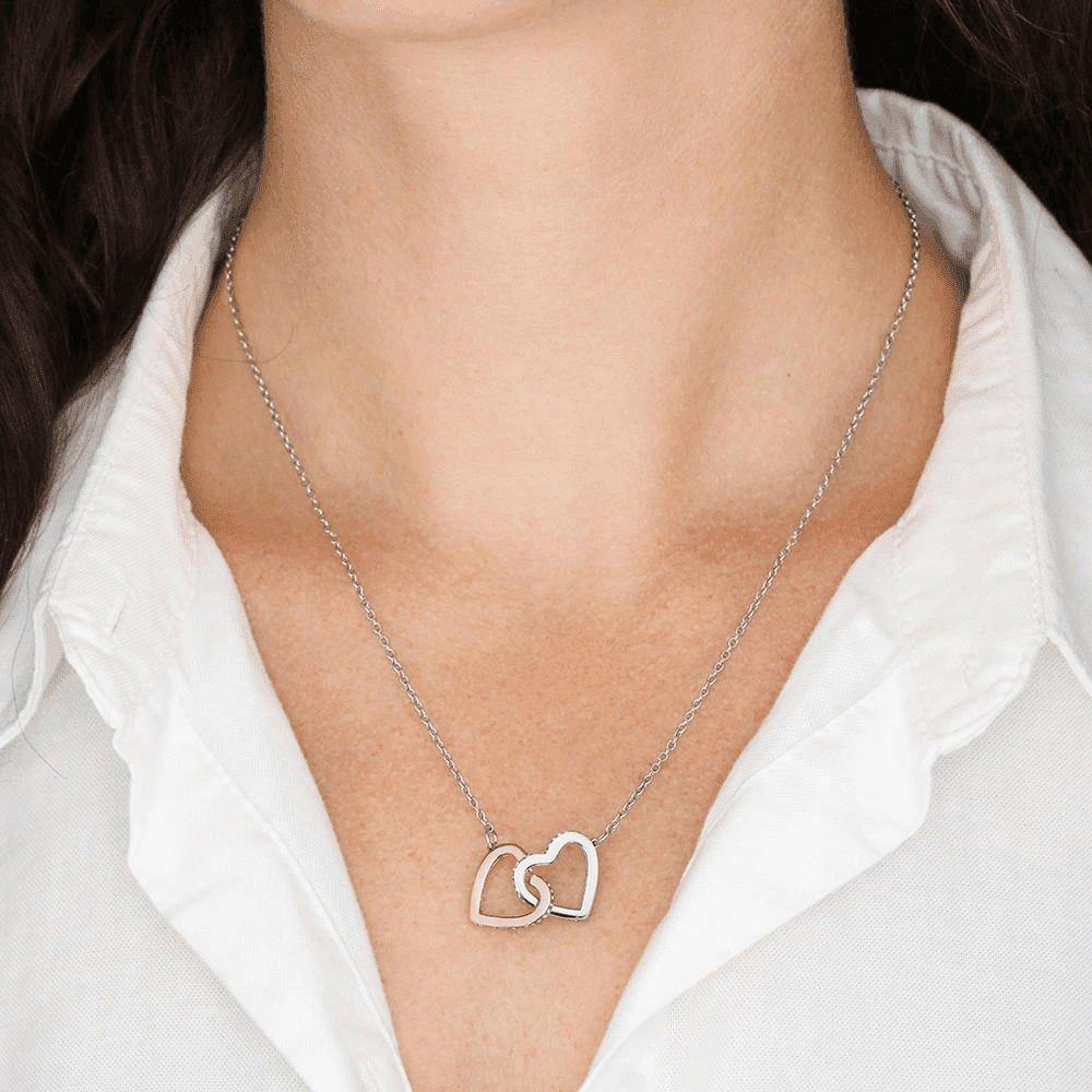 Interlocking Hearts Necklace If Ever There Is a Tomorrow Lion and Cub Personalized Insert CardCustomly Gifts