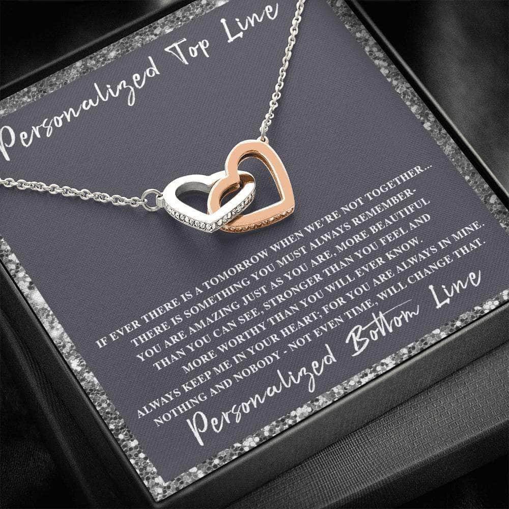 Interlocking Hearts Necklace If Ever There Is a Tomorrow Personalized Insert CardCustomly Gifts