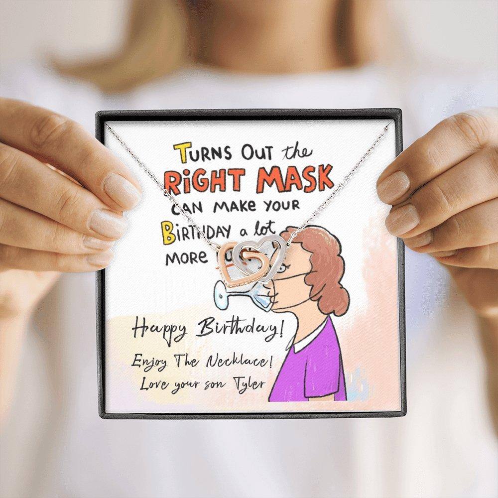 Interlocking Hearts Necklace Right Mask v1 Birthday Personalized Insert CardCustomly Gifts