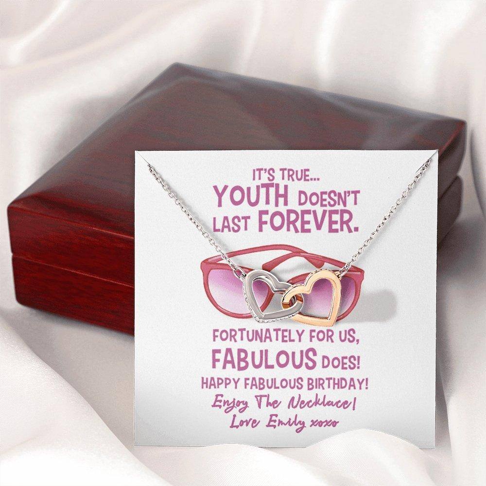 Interlocking Hearts Necklace Youth Fabulous v1 Birthday Personalized Insert CardCustomly Gifts