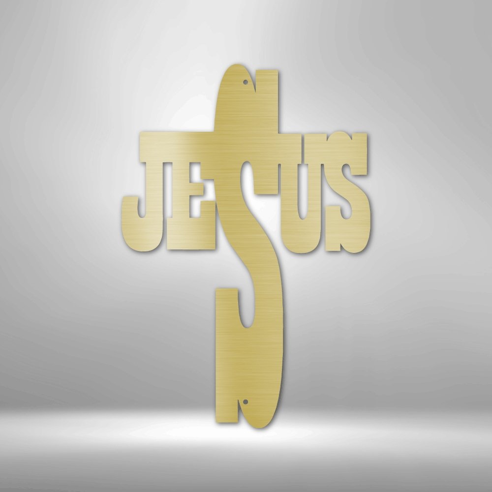 Jesus Cross - Steel SignCustomly Gifts