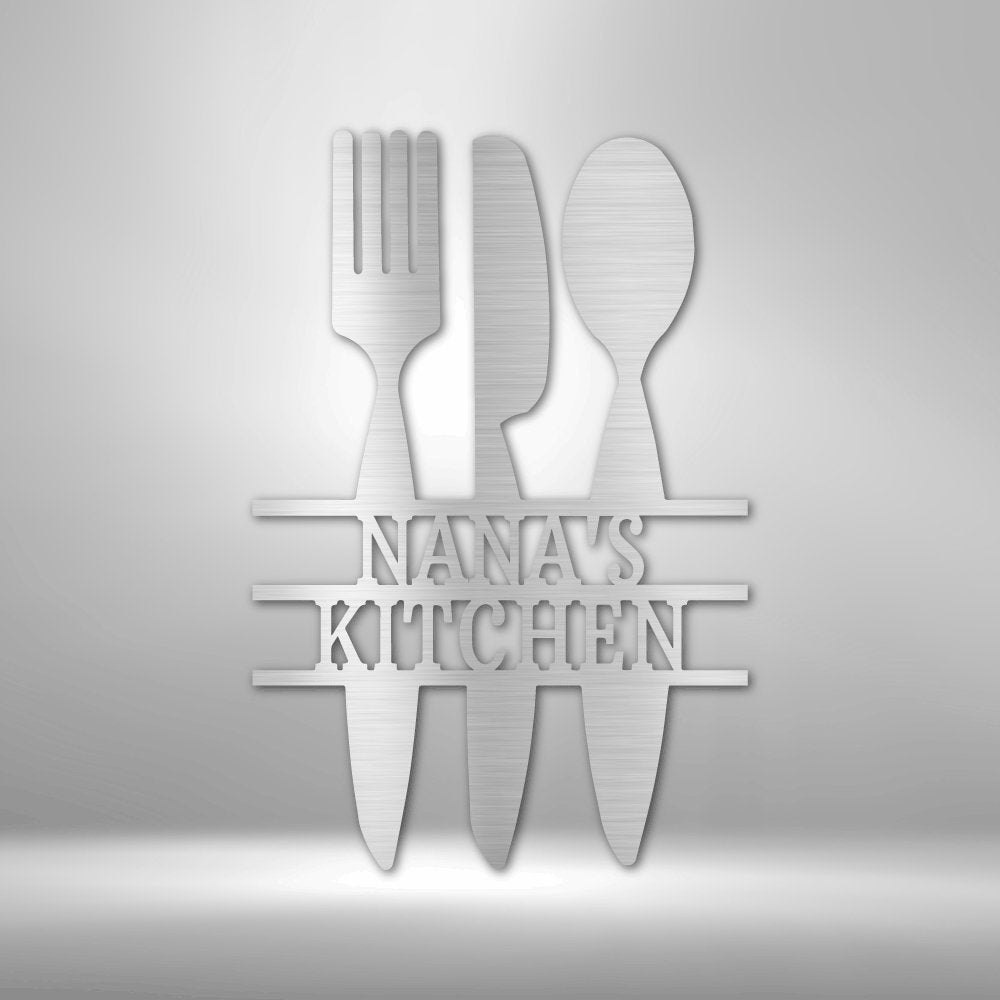 Kitchen Utensil Personalized Name Text Steel SignCustomly Gifts