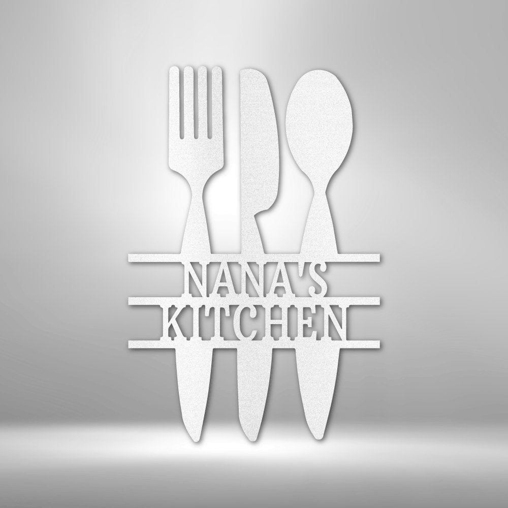 Kitchen Utensil Personalized Name Text Steel SignCustomly Gifts