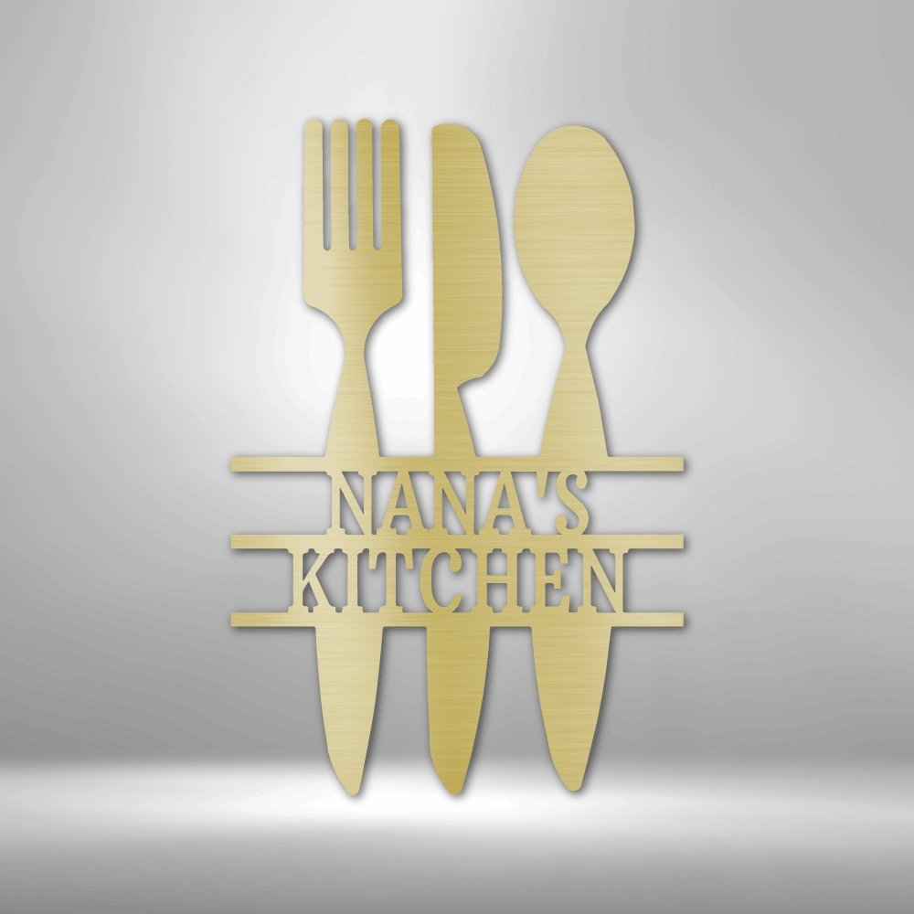 Kitchen Utensil Personalized Name Text Steel SignCustomly Gifts