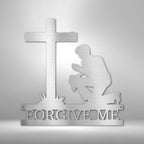 Kneeling Man Cross Personalized Name Text Steel SignCustomly Gifts