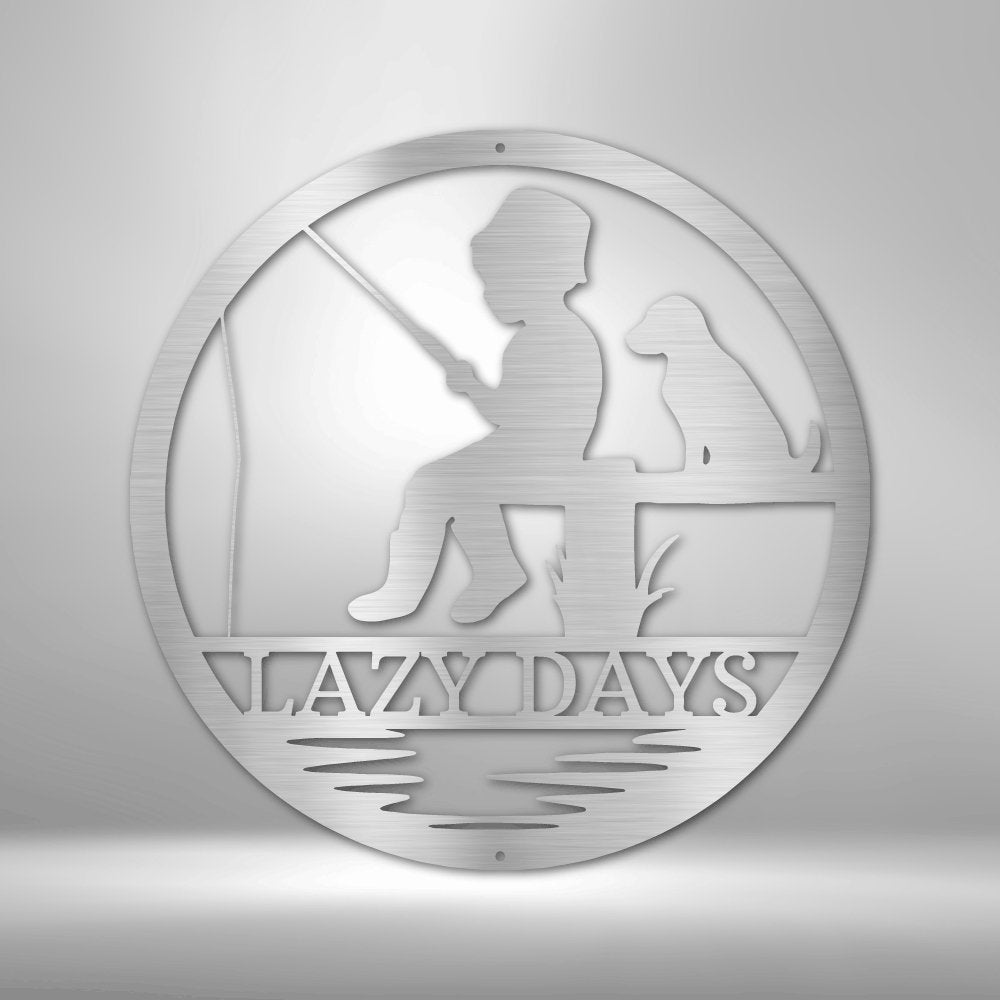 Little Fisher Personalized Text Steel SignCustomly Gifts