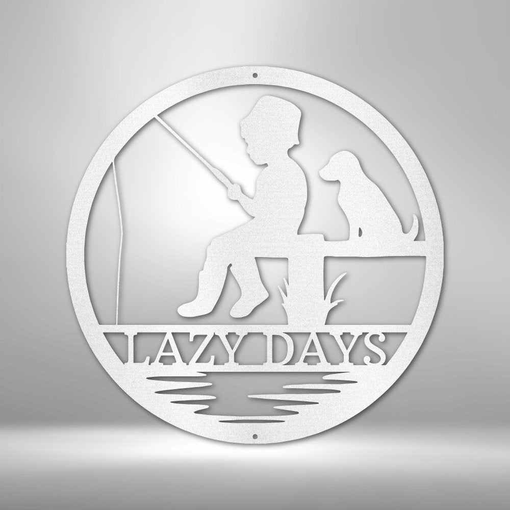 Little Fisher Personalized Text Steel SignCustomly Gifts