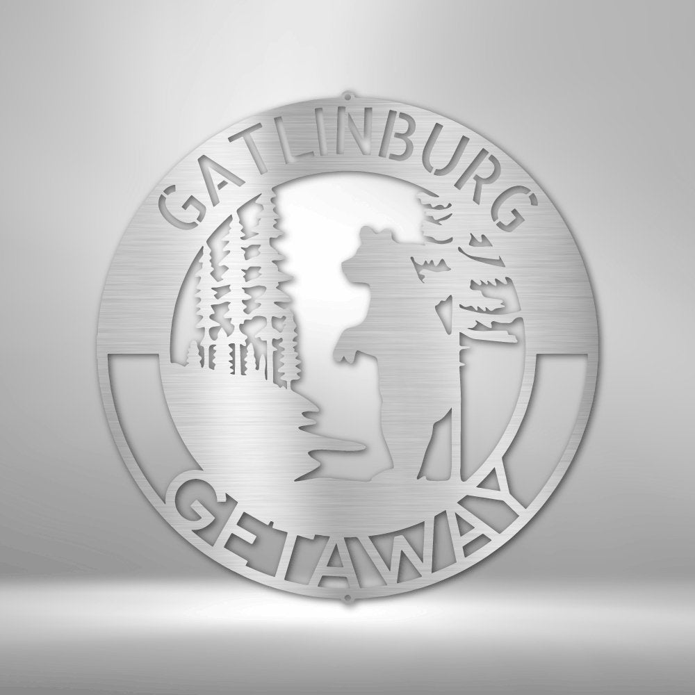 Lone Bear Personalized Name Text Steel signCustomly Gifts