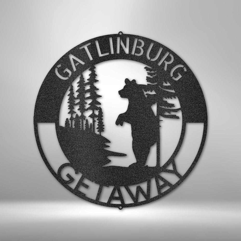 Lone Bear Personalized Name Text Steel signCustomly Gifts