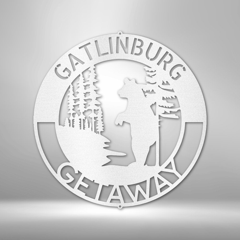 Lone Bear Personalized Name Text Steel signCustomly Gifts