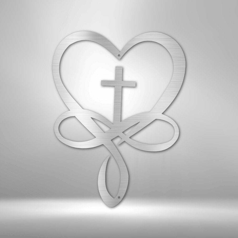 Love Infinity Cross - Steel SignCustomly Gifts